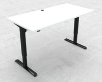 Hæve-/sænke bord. Arbejdsbord mål 160x80 cm, sort stel og sort bordplade